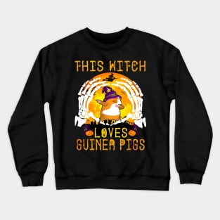 This Witch Loves Guinea Pigs Halloween (113) Crewneck Sweatshirt